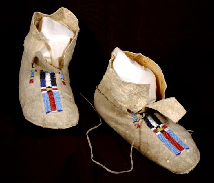 Detail of Moccasin with Tripe Design Arapaho Tribe