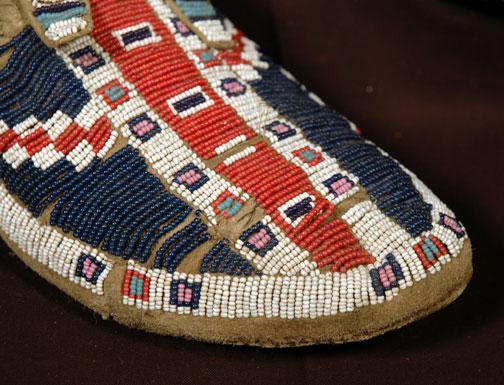 Detail of Moccasin with Box Design Crow