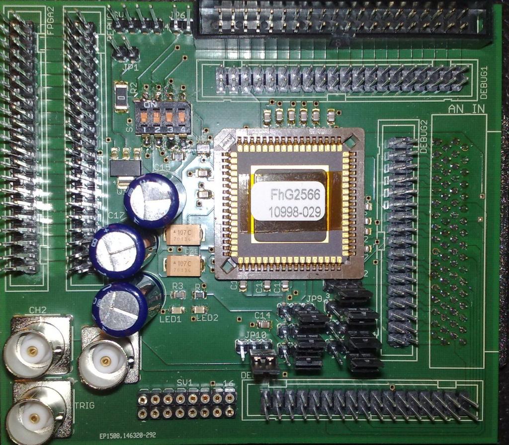 7.0 Figure 7.1: The printed circuit board for testing the ASIC Some noise considerations were taken when designing the board.