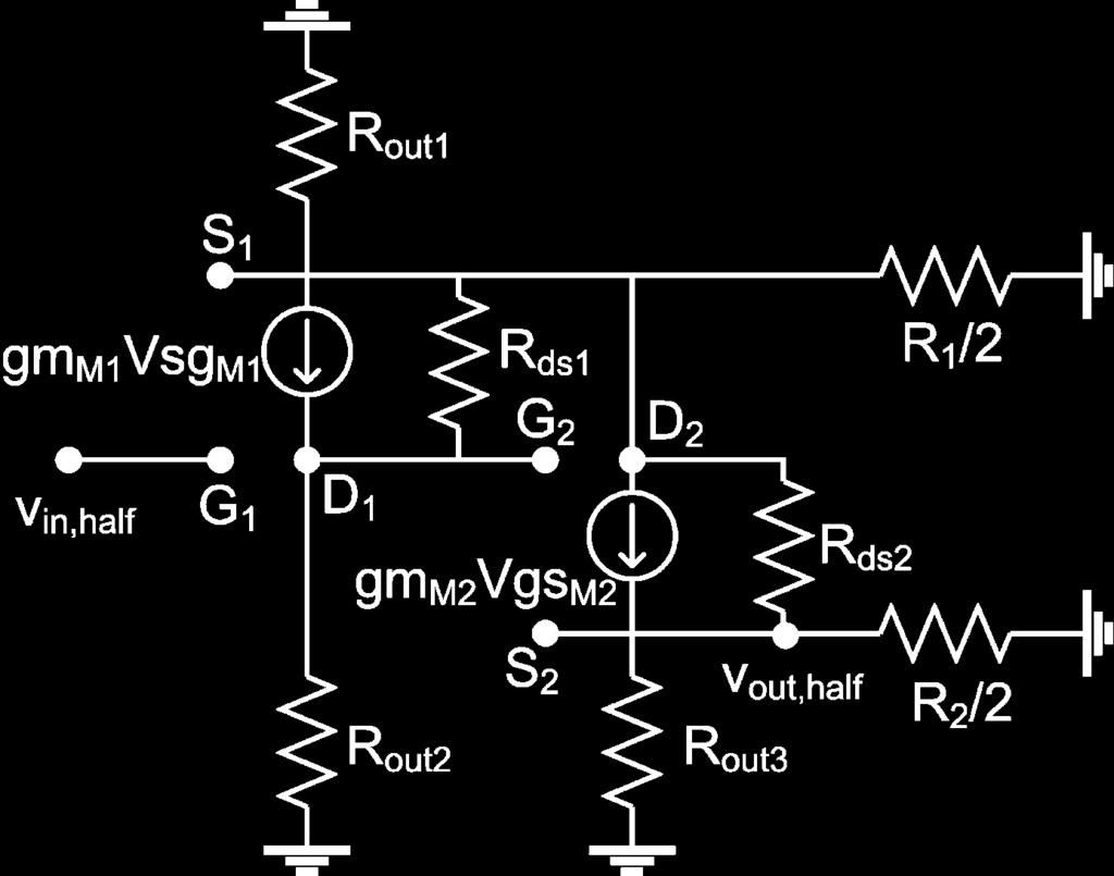 Low-frequency small-signal model of the half-circuit of the simplified current feedback IA of Fig. 4. Equation (9) states that in order to decrease the noise of the ACCIA, must be minimized.