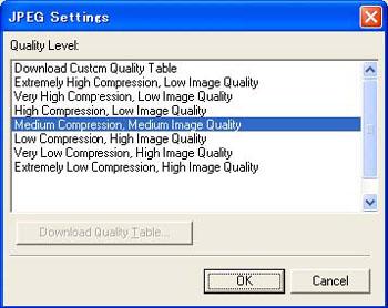 2.6 How to use the Scanner Driver (Continued from the previous page) [JEPG...] button Opens the JPEG Settings dialog box. Used for setting the compression rate of JPEG transfer. 2.