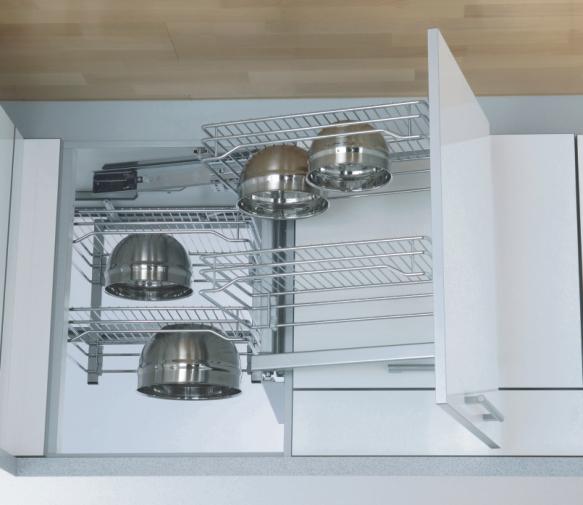 Accessories > Storage ASPT5 shown 1200-1450mm Midi Swing-out Pantry - Built in depth 480mm. Universal handing - Available for standard or framed 500mm wide unit. - 4no. internal and 4no.