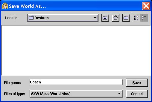 Saving Alice World Click on File