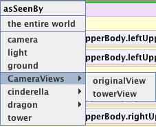 Find camera set point of view to from the camera s list of methods (you