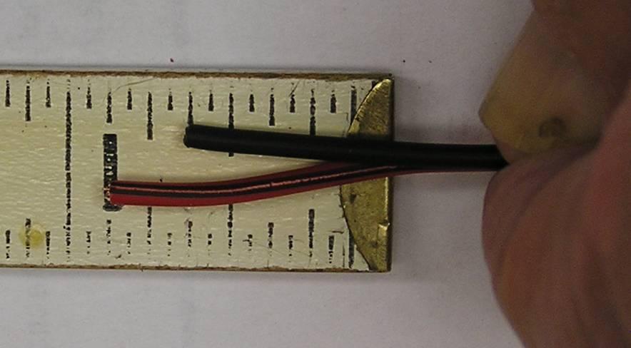 Figure 8: Wire sizing Strip each wire ¼ inch Figure 9: Wire