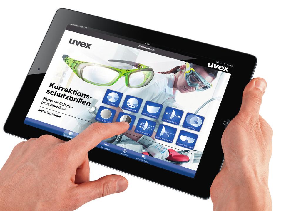 uvex RX App The virtual companion for prescription safety spectacles Optimal