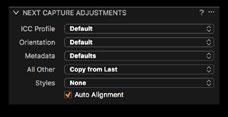 In the Next Capture Adjustments tool, located in the Production tool tab, make sure that the All Other drop-down menu is set to Copy from Last. 4.