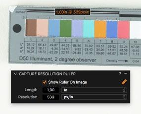 Resolution Ruler The Capture Resolution Ruler can be used to confirm the resolution of images after capture, as well as when performing test shots using the composition mode.