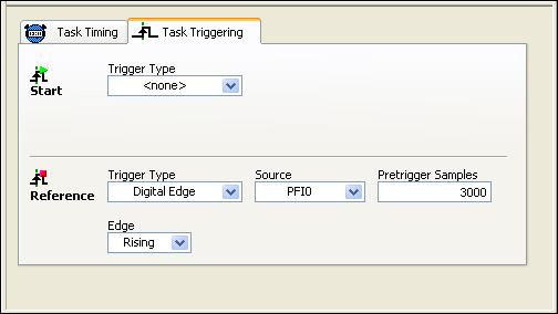 Lesson 3 Triggering Note If triggering is not working, try changing the input limits of Voltage0 to a narrower input voltage range to decrease the code width and improve resolution of the triggering