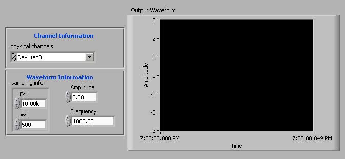 Lesson 7 Analog Output Exercise 7-4 Objective: Buffered Generation (Optional) To build a VI that generates a waveform.
