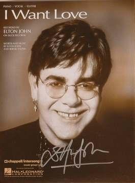 18. Framed and Signed Elton John "I Want Love" Sheet Music Signed by Elton John 19.