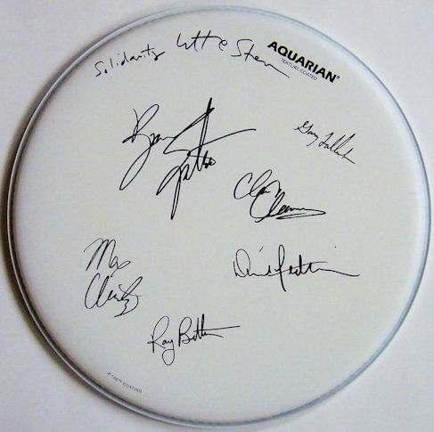 4. Framed Rolling Stones Remo Drum Head 13 Inch White Drum Head Signed by Mick Jagger, Keith Richards, Ronnie Wood & Charlie Watts 5.