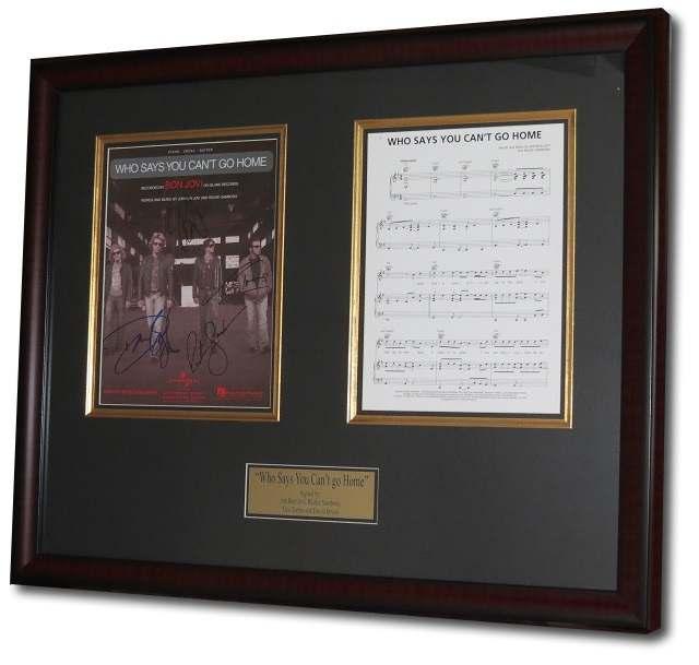 Hand Signed & Framed Sheet Music BW Unlimited s Exclusive Custom framed and Executive Matted hand signed Sheet Music comes complete with a Laser engraved Nameplate and the cooresponding Certificate