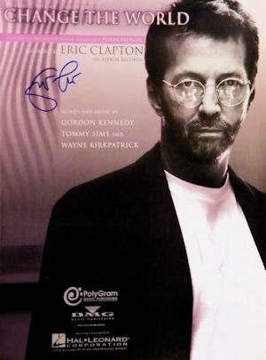 9. Framed and Signed Eric Clapton Change The World Sheet Music Signed by Eric Clapton 10.