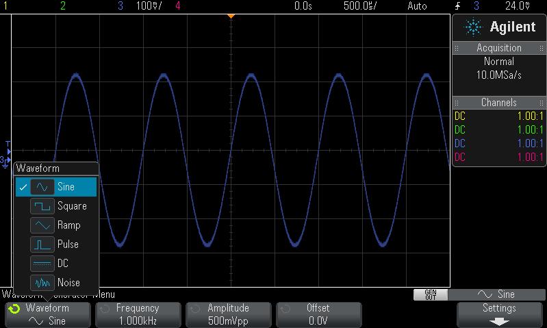! ENEE 245: Digital Circuits & Systems Lab Lab 1 Function Generator The function generator that we use in ENEE 245 is a wave generator integrated into the oscilloscope.