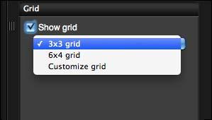Valige Liigutage loendikastist [Grid/Ruudujoonestik] ruudujoonestiku kuvamise meetod. Kui valite [Customize grid/ruudujoonestiku kohandamine], saate muuta järgmisi sätteid.