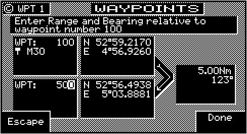 Move the cursor down, and modify the waypoint number, if you wish.