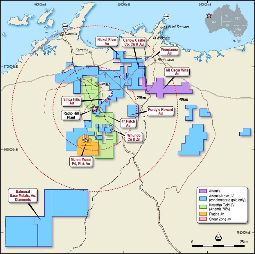 Figure 4: Artemis Resources Projects in Karratha Area. CONTACTS: For further information on this update or the Company generally, please visit our website at www.artemisresources.com.