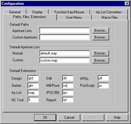 Commad referece Paths, Files, Extesios This tab displays edit fields for various program default values regardig paths, files, ad extesios. Paths, Files, Extesios tab.