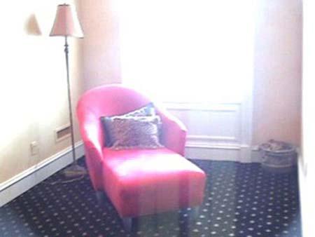 351.1 red chaise with throw pillows