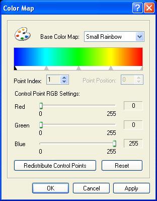 5.7. Color Map Adjustment for Black and White Images The Color Map has controls for displaying black and white images in color using a pre-loaded, user-defined color scheme. 1.