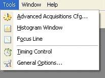5.21. Tools Menu The Tools menu has the General Options for the program and the Timing Hub control dialog.