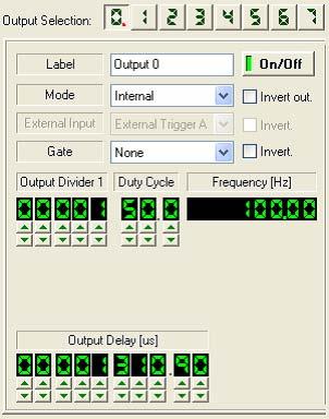 Output Channel Settings 1. From the main toolbar select Tools > Timing Control > Output Selection 2.