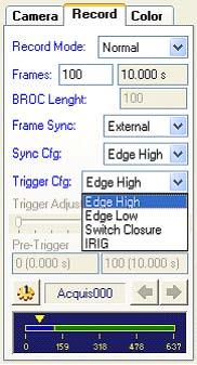 6.6.4. Circular or BROC Record Mode and Trigger Configuration If the Record mode is set to Circular or BROC each acquisition requires an event trigger. 1.