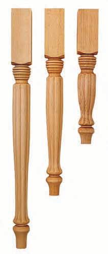 C- Long Decorator Spindles: 17-1/2 long x 1-1/4 diameter. Length does not include the tenon. Tenon is 1/2 long x 5/8 diameter. D- Long Decorator Spindles: 17 long x 1-1/4 diameter.
