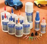 Adhesives 2009 35 PAGE QUICK-SET ADHESIVE Quick-Set CA (Cyanoacrylate) adhesive has a clear, fast cure and strong bond for many materials, including wood, metal, glass, rubber, ceramics and plastic.