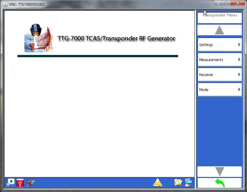 Once the password has been authenticated, a VNC Viewer form (Figure 4.4) will be displayed with the current screen on the TTG7000.