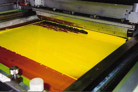 Automatic screen printer" Ink is moved