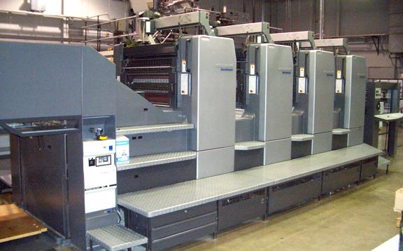 Printing press units" Printing just one color of ink with an offset press requires ink, water, plate,