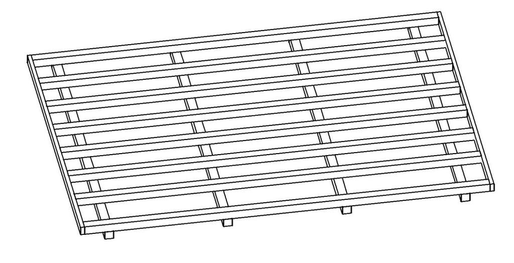Step 2: Base Layout the joists according to the diagram below. The joists are 4x4 s, 16 on center from each other.