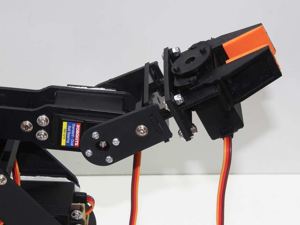 When the gripper servo is downwards, the robotic arm is more stabilized, but its sometimes unable to pick up