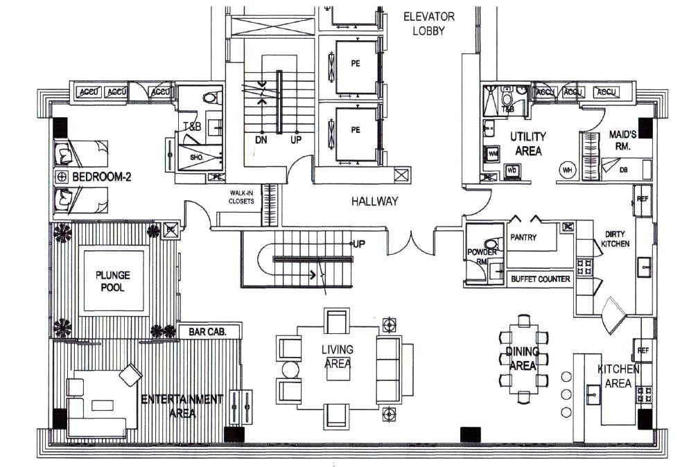 Greenhills Annapolis St. EDSA Penthouse Loft A Ground Floor Layout 432.20 sqm.