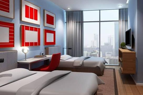 Each bedroom has an en suite bathroom and a floor-to-ceiling window, which gives you unobstructed views of the city.