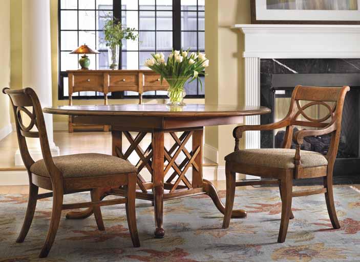 F i n g e r L a k e s C o l l e c t i o n 53420-1LVS Geneva Dining Table, 53410-A Bradford Arm Chair, 53410-S Bradford Side Chair, 72540 Eaton Sideboard New York State s Finger Lakes Region is