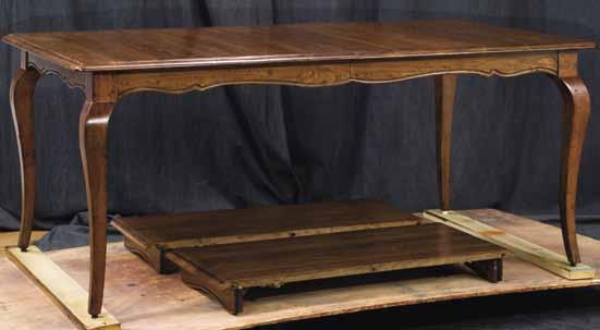 F i n g e r L a k e s C o l l e c t i o n 53440 53430-A 53430-S 53440-2LVS Waterloo Dining Table H30 W42 L72 L108 (with two 18 leaves) Plank top with moulded edge. Cabriole legs. Shaped aprons.