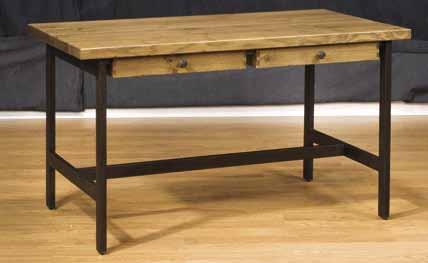 29140 29120 29140 Pomona end Table H26 W20 D28 Solid oak top and shelves with natural markings and rustic physical distressing. Textured metal base.