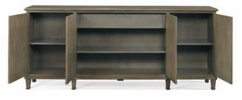 18 CHESTS & CABINETS Classic four door cabinet with inset faux shagreen doors, three adjustable shelves and a tray