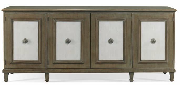 The framed in shagreen panels are appointed with a handsome medallion pull. 222-460 Buffet w90 d20 h38 in.