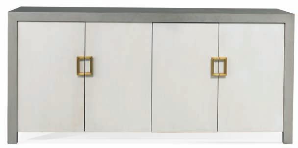 19 Clean-lined transitional four door cabinet with euro hinges.