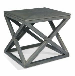6 This Jackson collection table is made of ash and is enhanced with a shimmering antiqued silver finish.