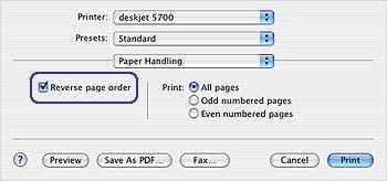 Setting the page order The page order determines the order in which your multi-page documents print.