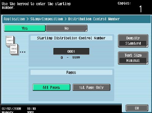 Touch Start - Distribution Control Number 2.