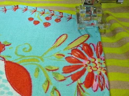 We chose quilting stitch #39 on our Janome Memory Craft 9900 because it looked like little bird feet to go with our little bird motif. 7.