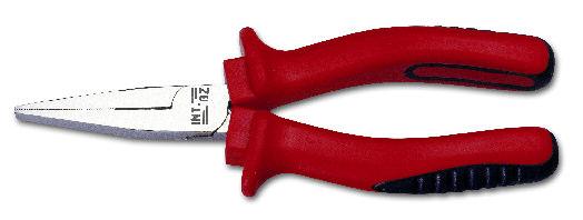 Flat Nosed Pliers with insulated Head short, flat jaws gripping surface toothed made of specially tempered tool steel polished chrome head with an approx.