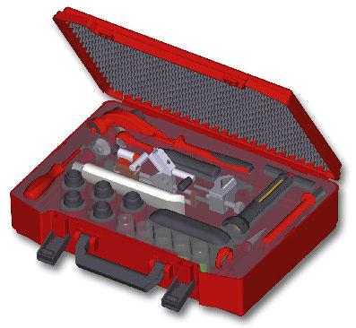 Safetytool Set for Cable Jointing Low-Voltage Plastic case, ABS, black Cable jointer s toolset with foam padding Suitable for cable sleeves and house connection line installations on polymeric cables.