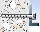 The diameter of the hole and the thread of the screw are adapted to one another so that the